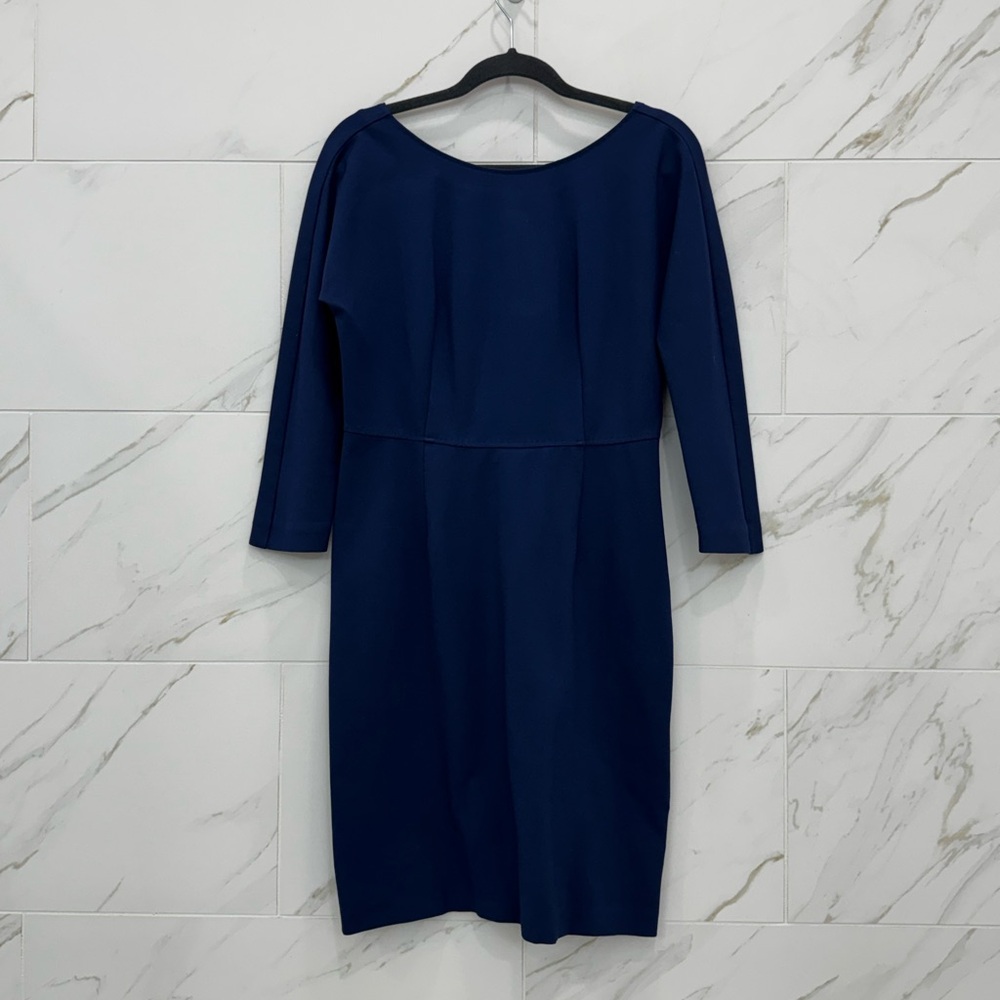 Piazza Sempione - Navy Long Sleeve V-Back Dress - Picture 10 of 11